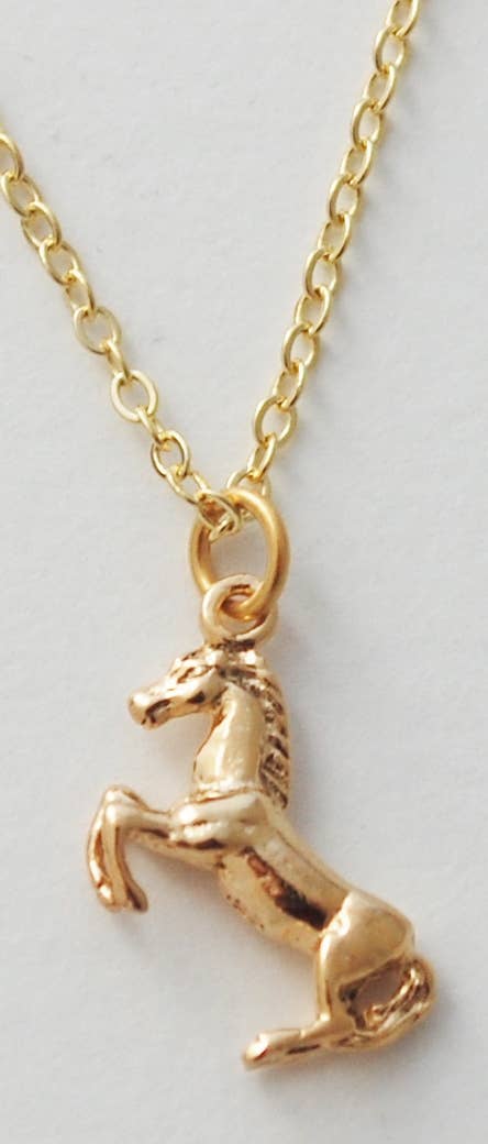 Horse Necklace  gold Natural History