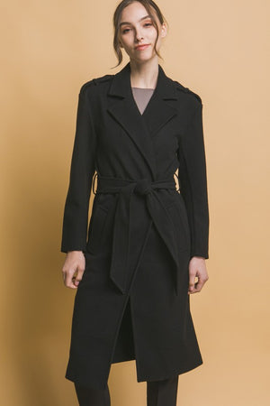 Front Tie Trench Coat