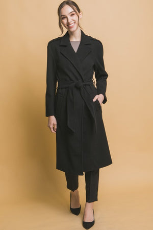 Front Tie Trench Coat