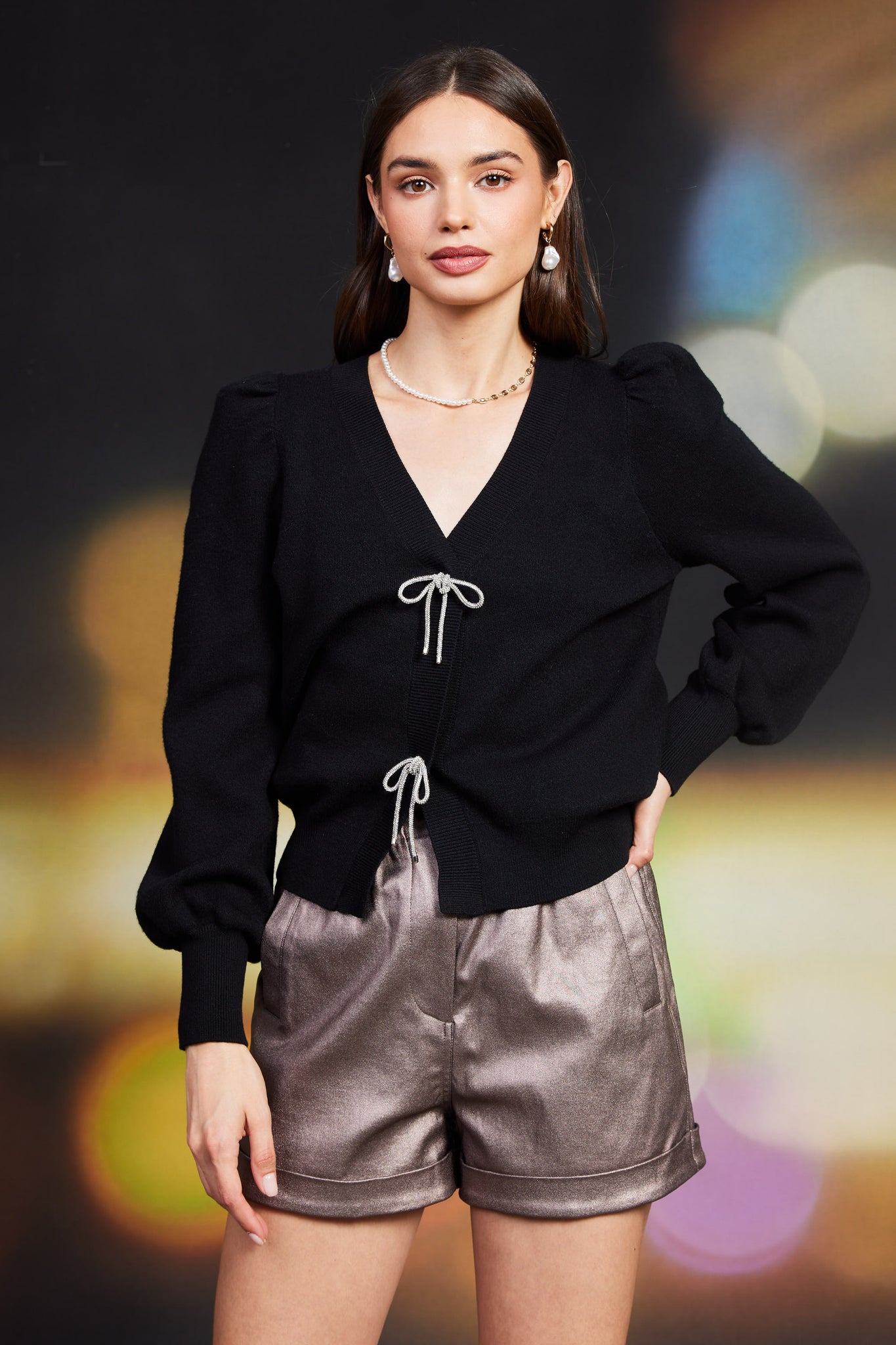 Crystal Bow Cardigan