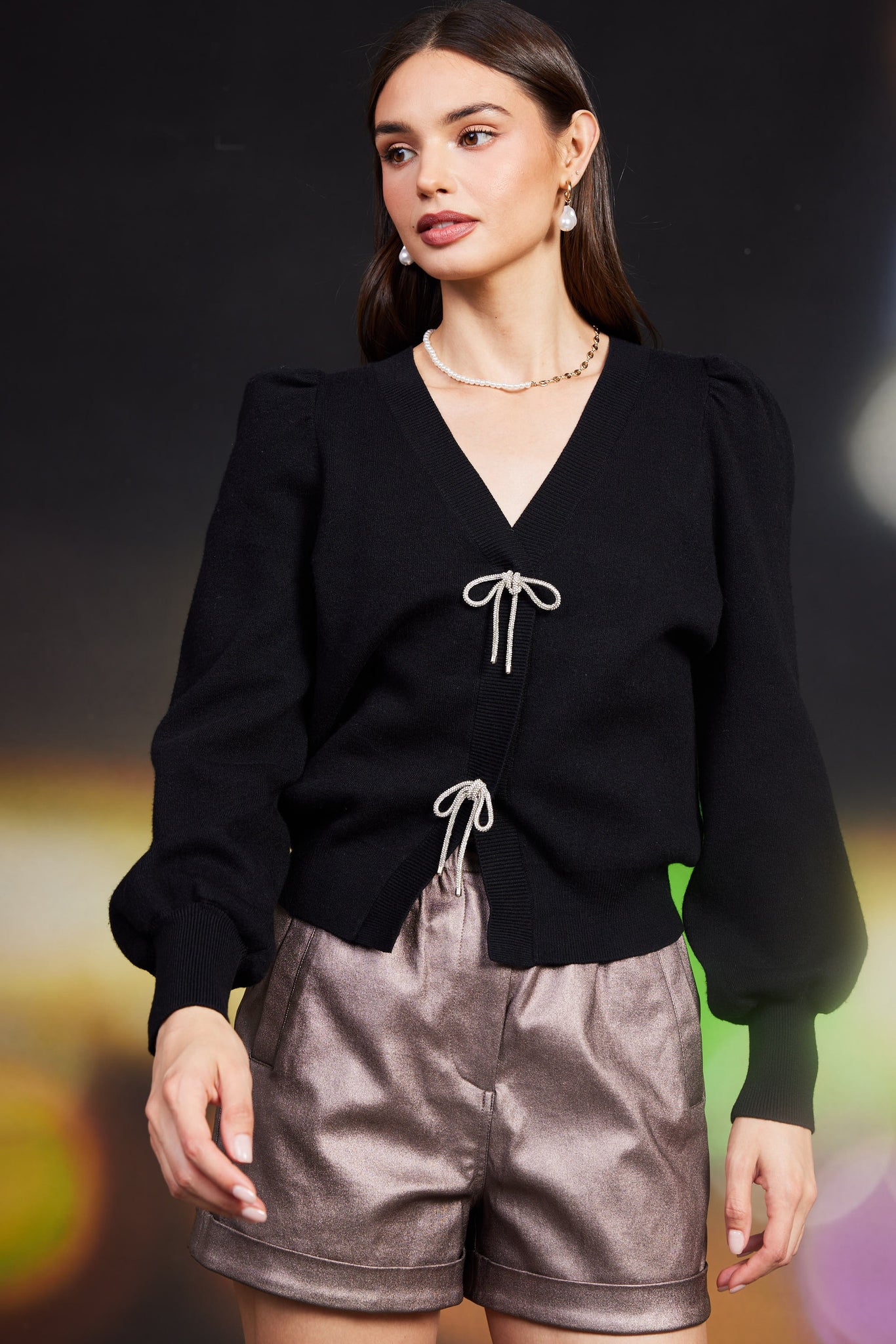 Crystal Bow Cardigan