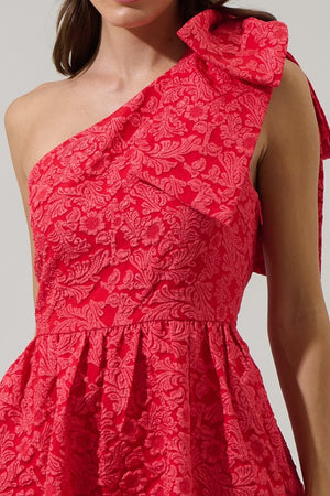 Damask One Shoulder Dress