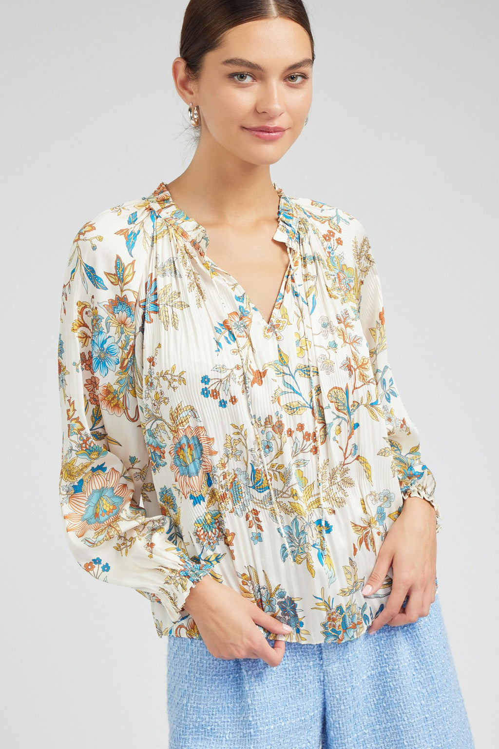 Botanical Pleated Blouse