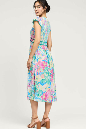 Floral Flutter Midi Dress