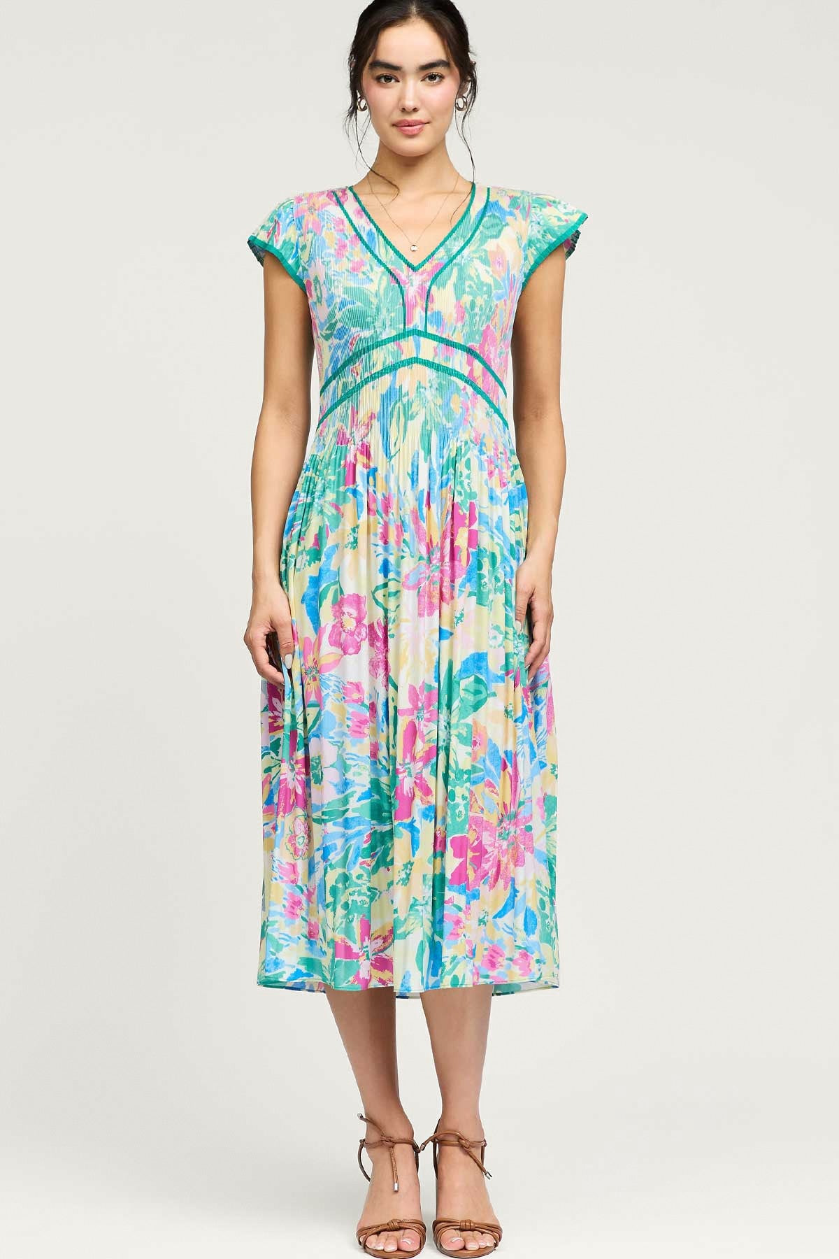 Floral Flutter Midi Dress