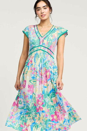 Floral Flutter Midi Dress