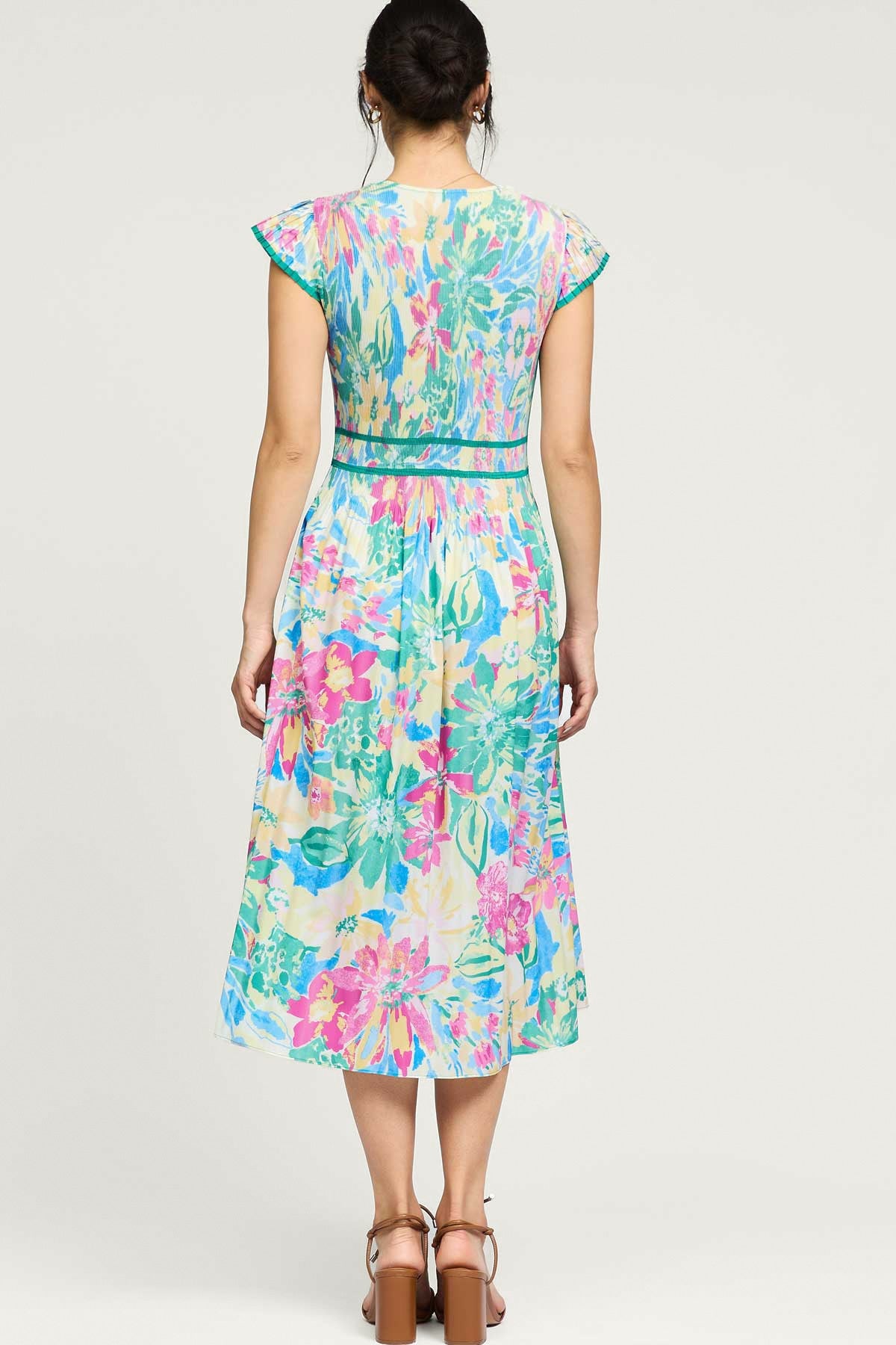 Floral Flutter Midi Dress