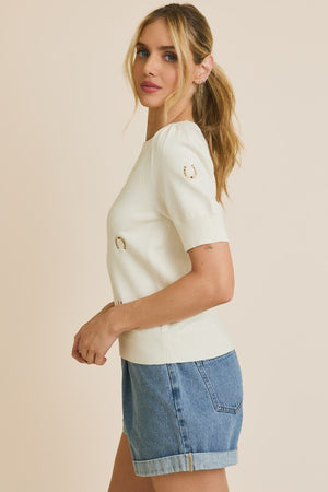 Horseshoe Embroidered Top