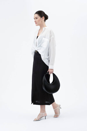 Stripe Sheer Button Down