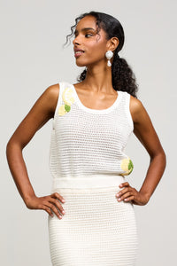 Lemon Applique Crochet Tank