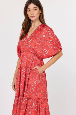 Abstract Laglan Midi Dress