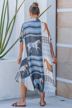 Oversized Equestrian Shirt Dress