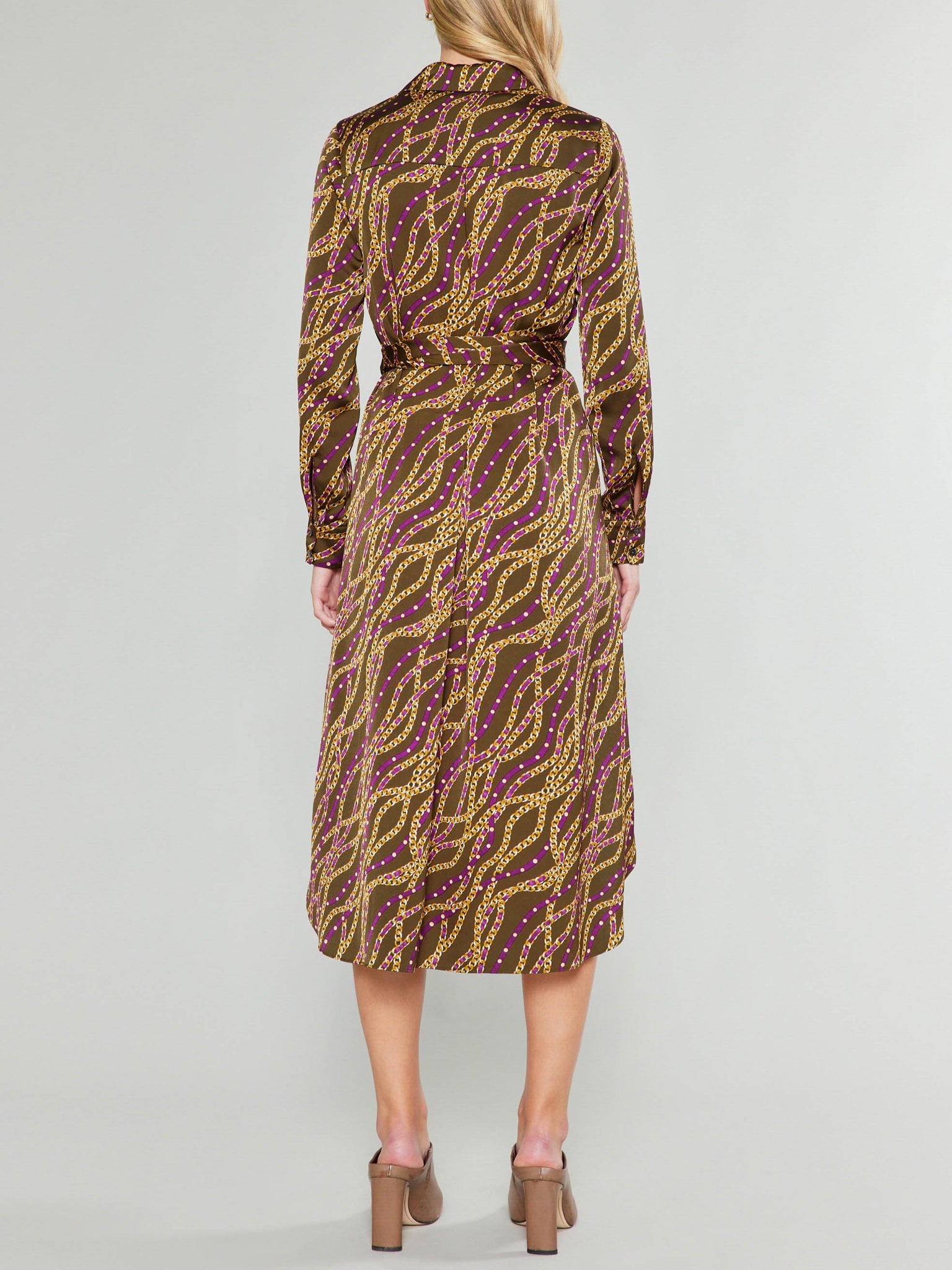 Chain Print Midi Dress