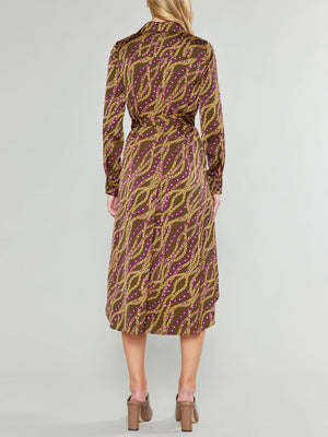 Chain Print Midi Dress