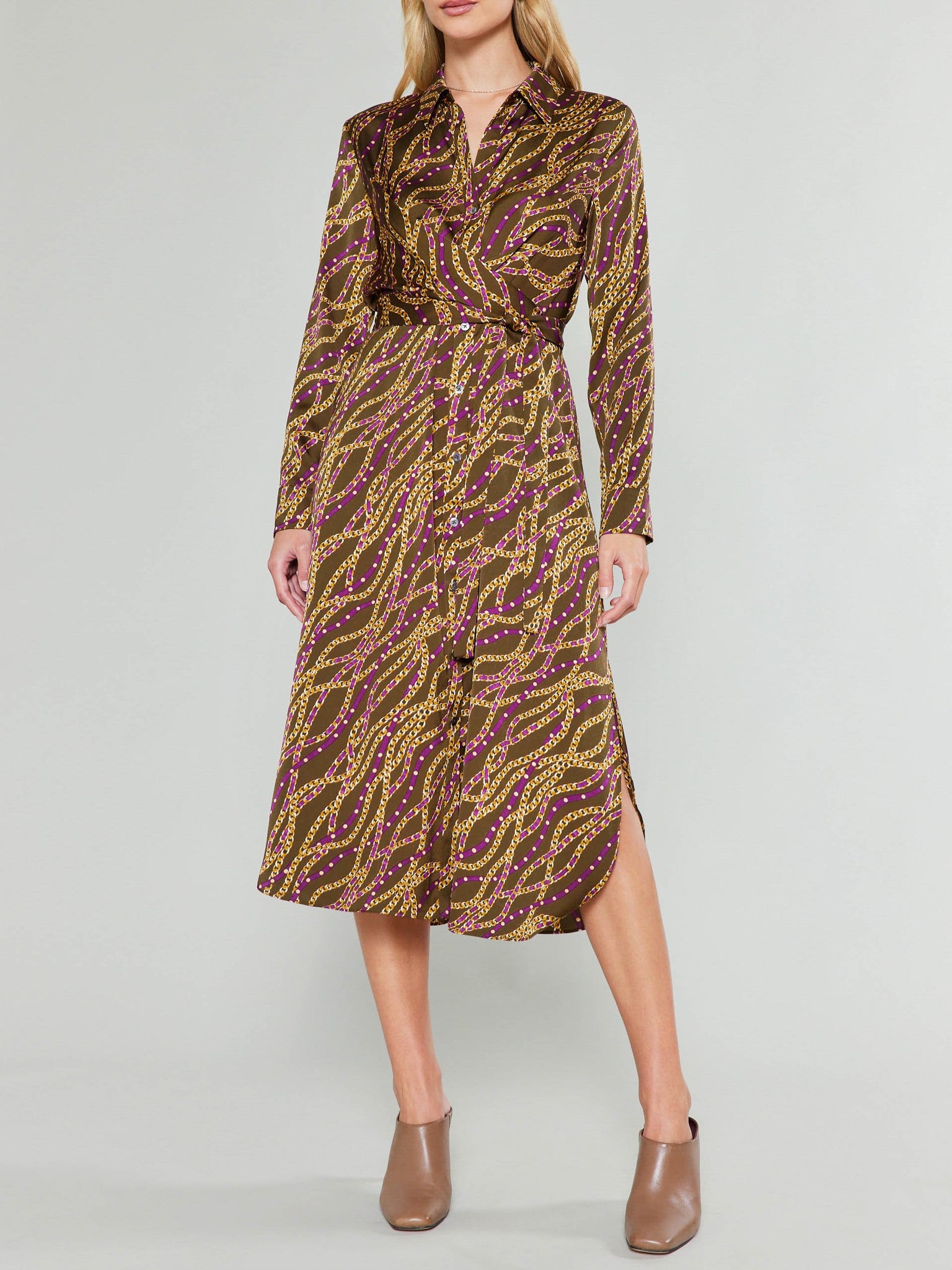 Chain Print Midi Dress