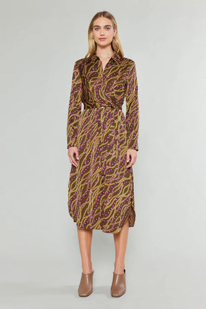 Chain print shirt dress online