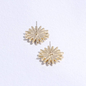 Starburst Shape CZ Pave Stone Stud Post Earring