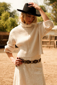 Textured Turtleneck Sweater