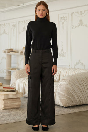 Gold Button Turtleneck Sweater
