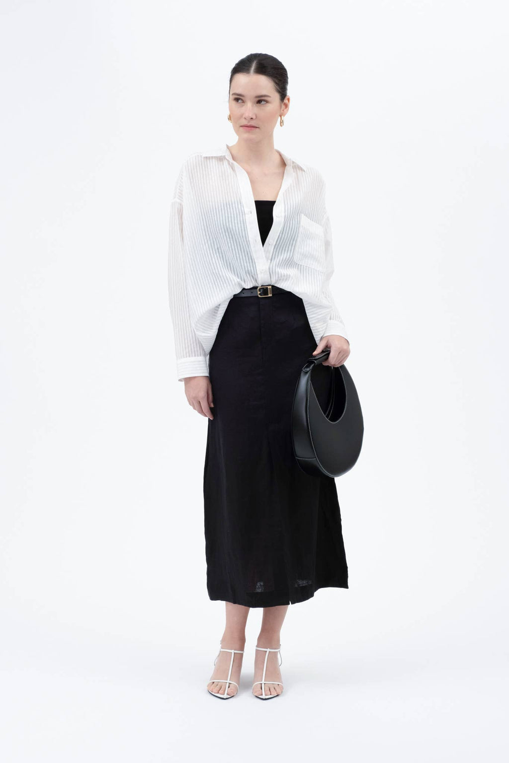Stripe Sheer Button Down