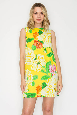 Sunny Lemon Mini Shift Dress