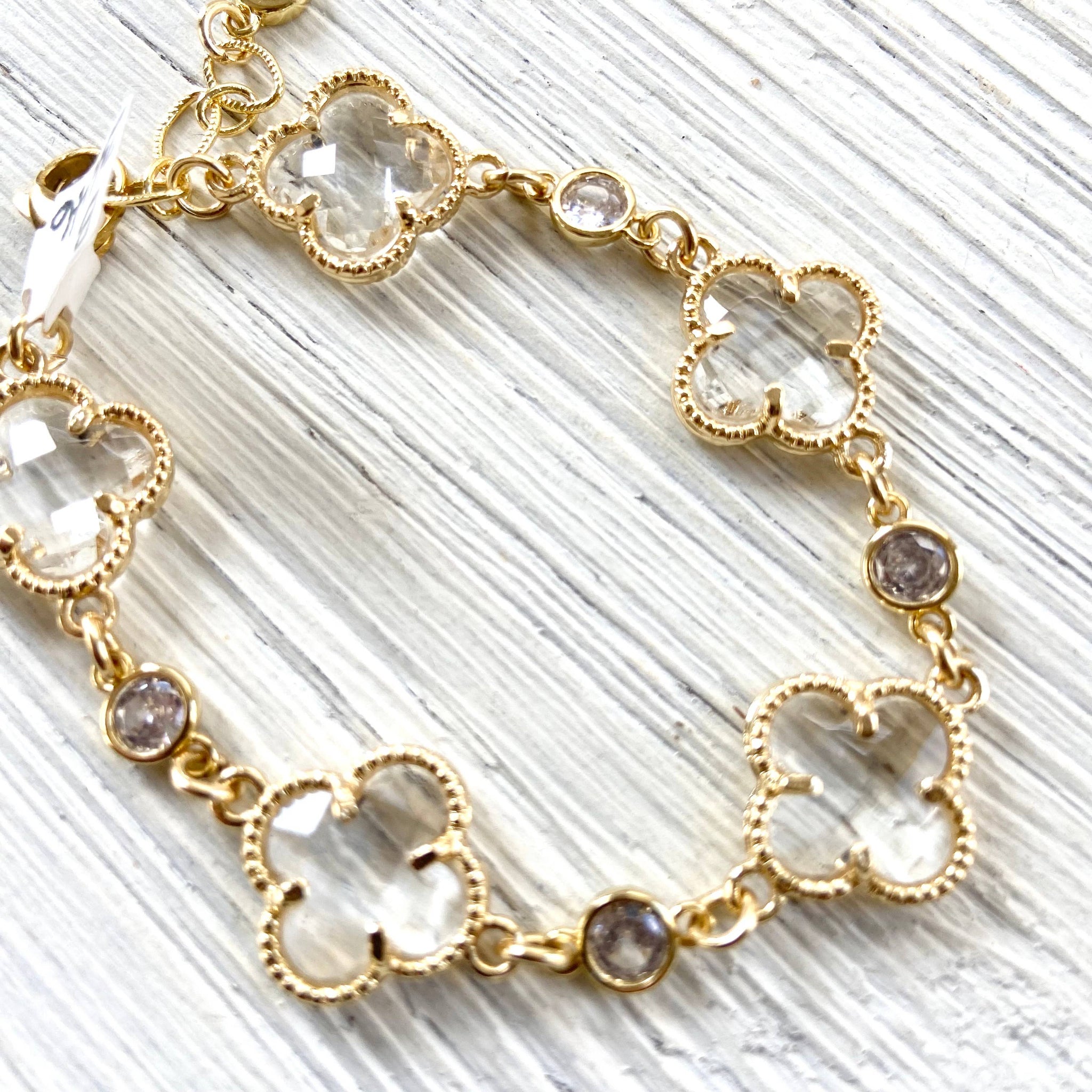 Crystal Clover Quatrefoil Bracelet 