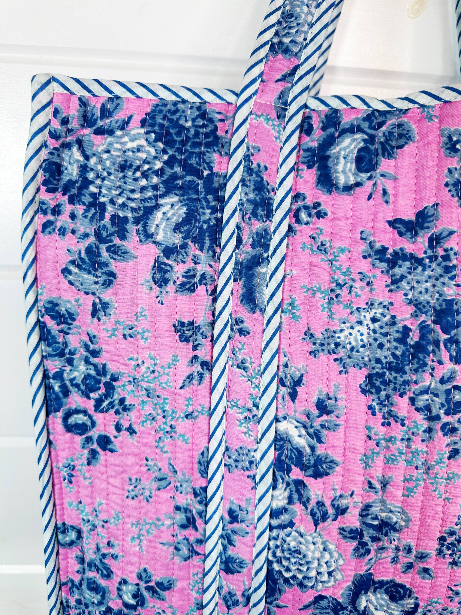 Cottage Floral Quilted Tote Bag