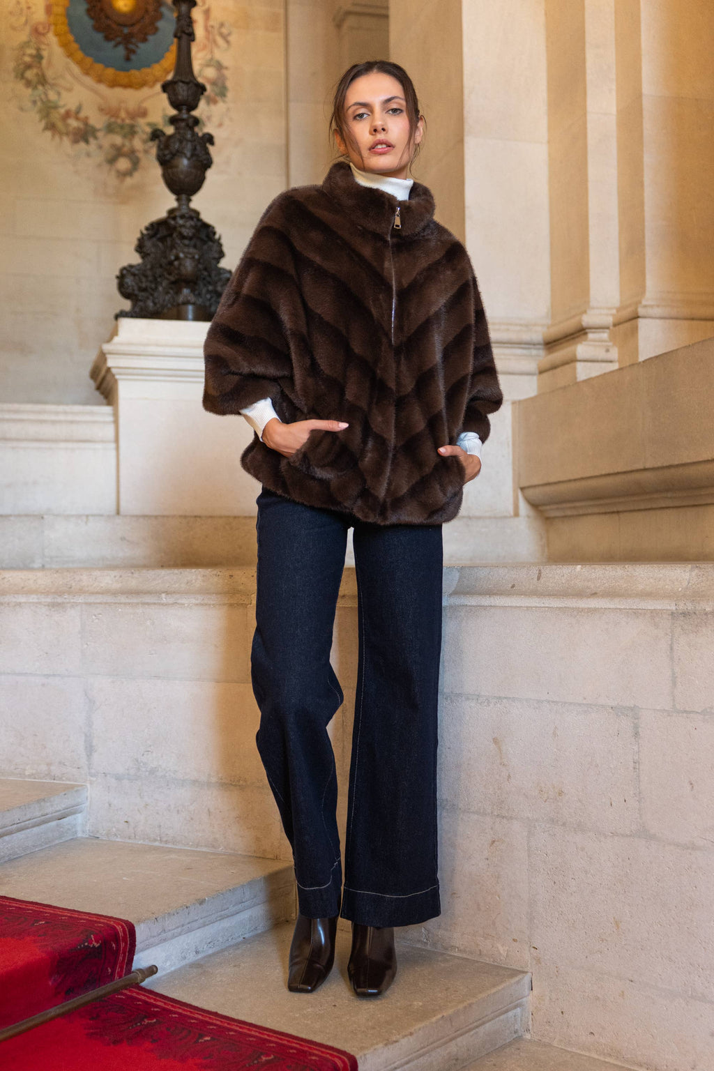 Copenhagen Faux Fur Cape Jacket