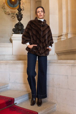Copenhagen Faux Fur Cape Jacket