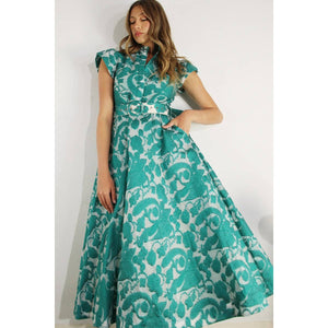 Embossed Print Midi Dress