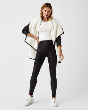 Fleece lined wet look leggings clearance