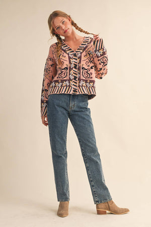 Paisley Knit Cardigan