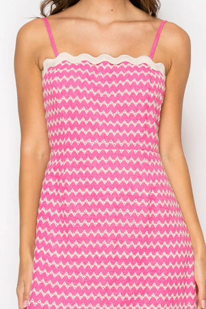 Geo Embroidery Mini Cami Dress