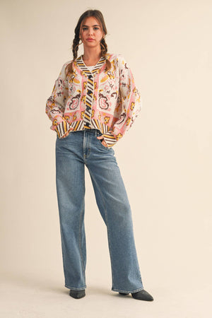 Paisley Knit Cardigan