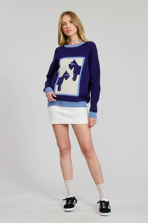 Schnauzer Sweater Pullover in Navy