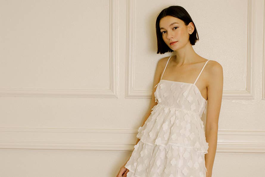 Clover Applique Mini Dress
