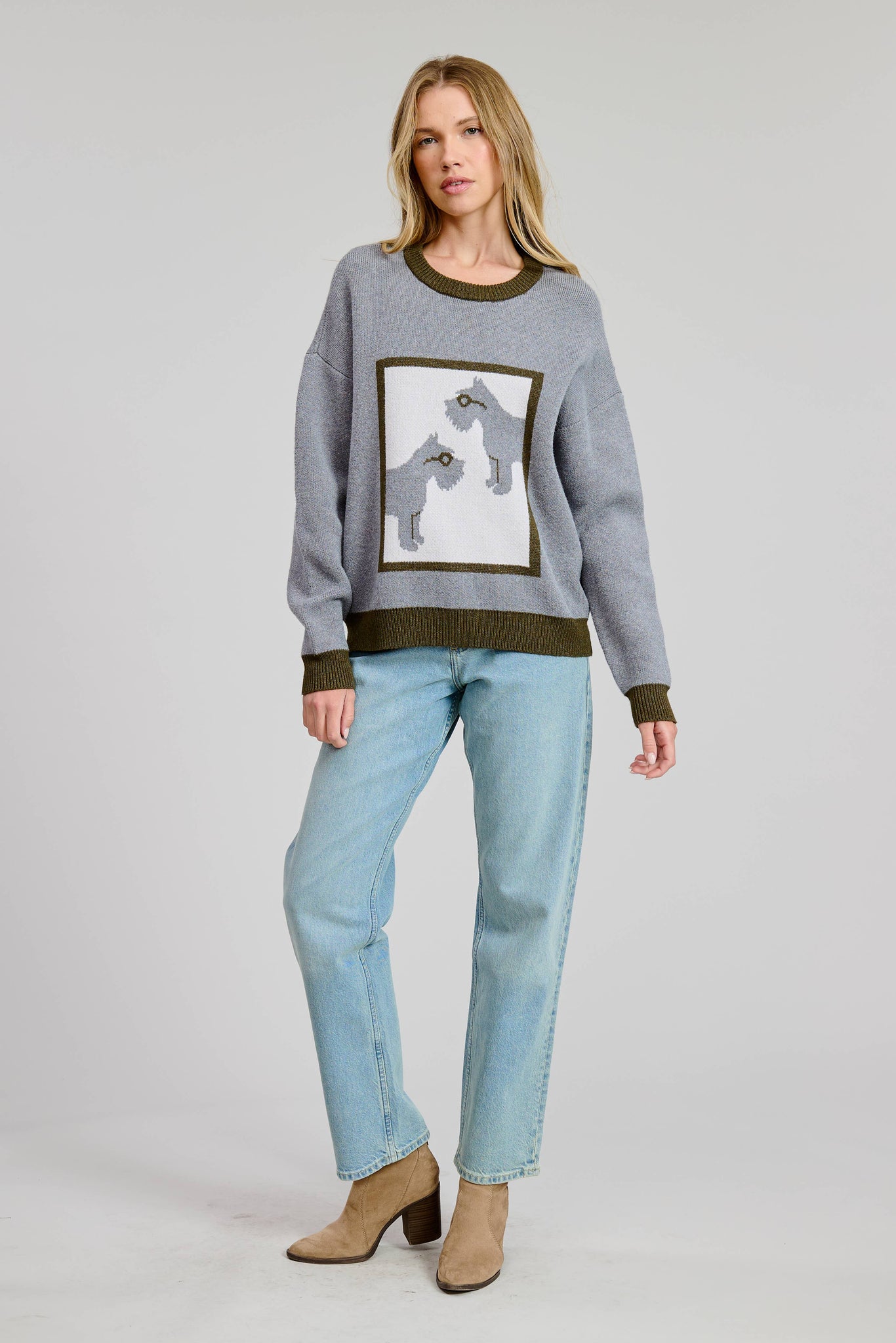 Schnauzer Sweater Pullover in Grey