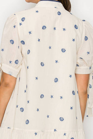 Under The Sea Embroidery Mini Dress