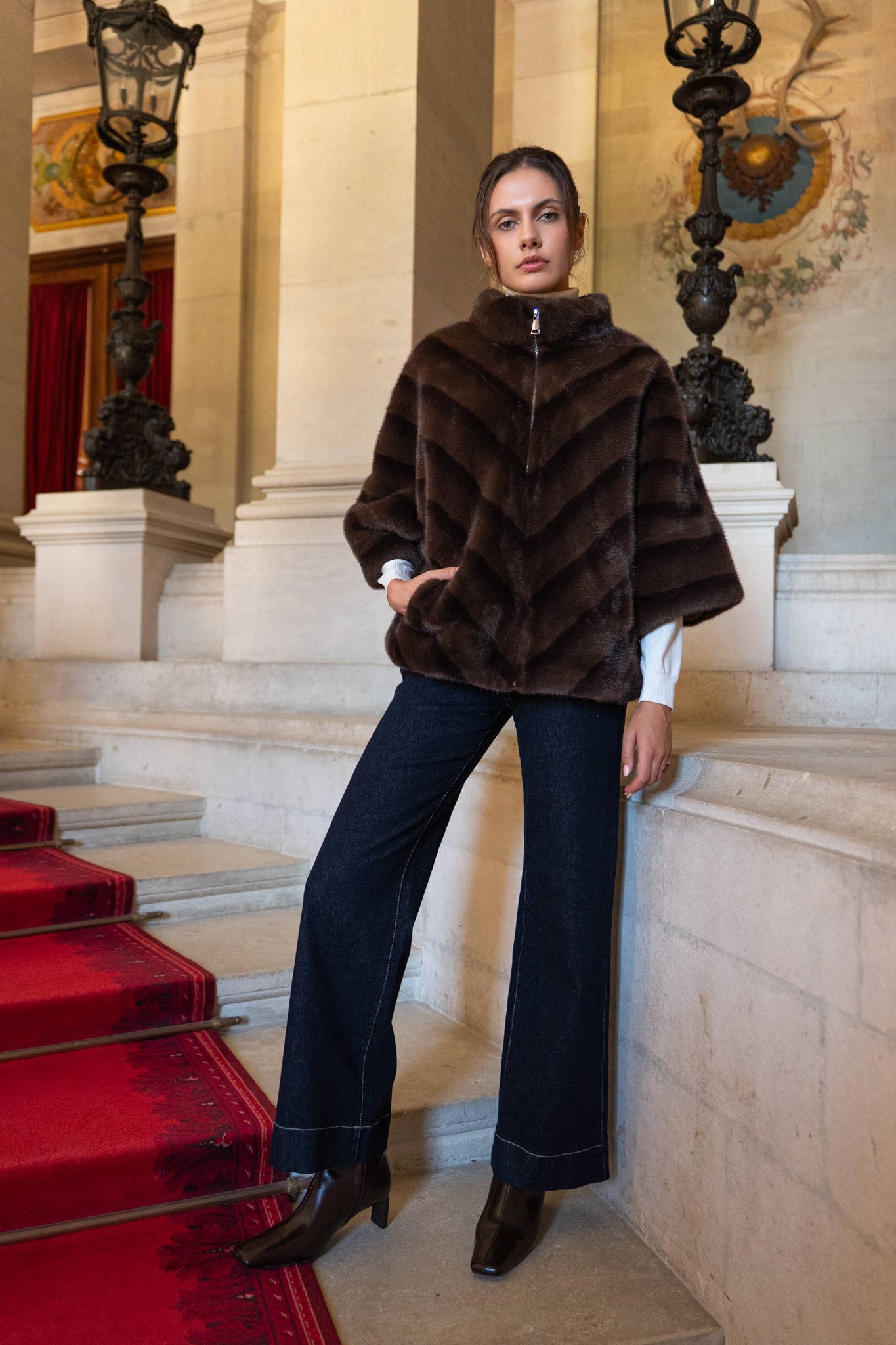 Copenhagen Faux Fur Cape Jacket