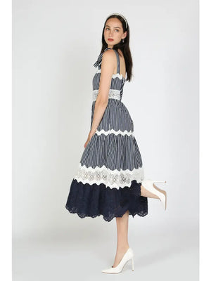 Striped Sleeveless Maxi Dress