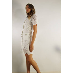 Crochet Lace Mini Dress