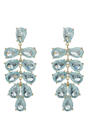 Ambre Green Cubic Zirconia Statement Earrings