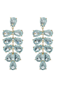 Ambre Green Cubic Zirconia Statement Earrings