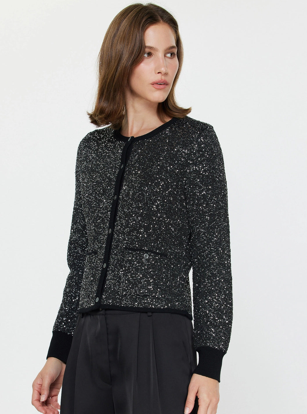 Shimmer Button Down Cardigan