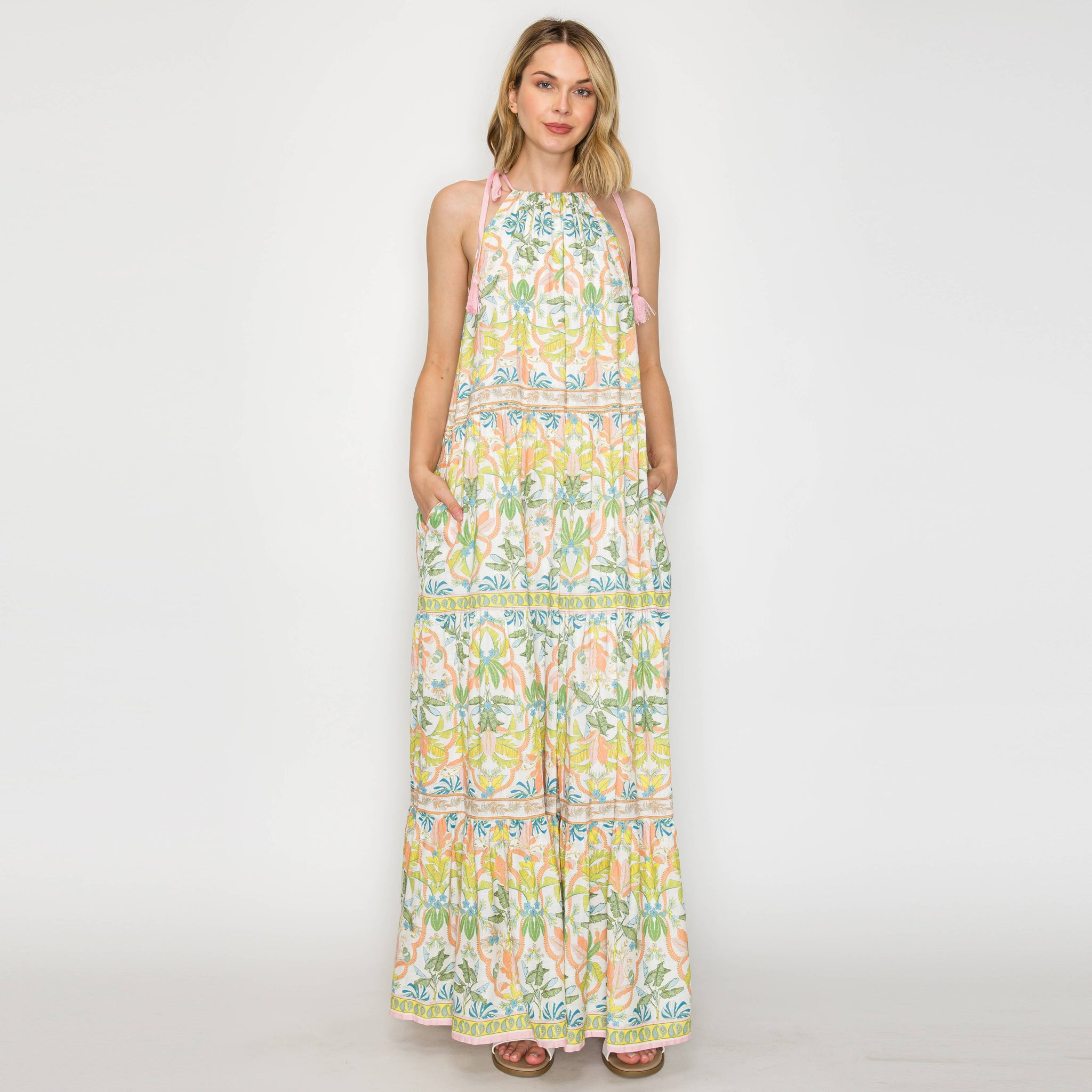 Jungle Maxi Halter Dress