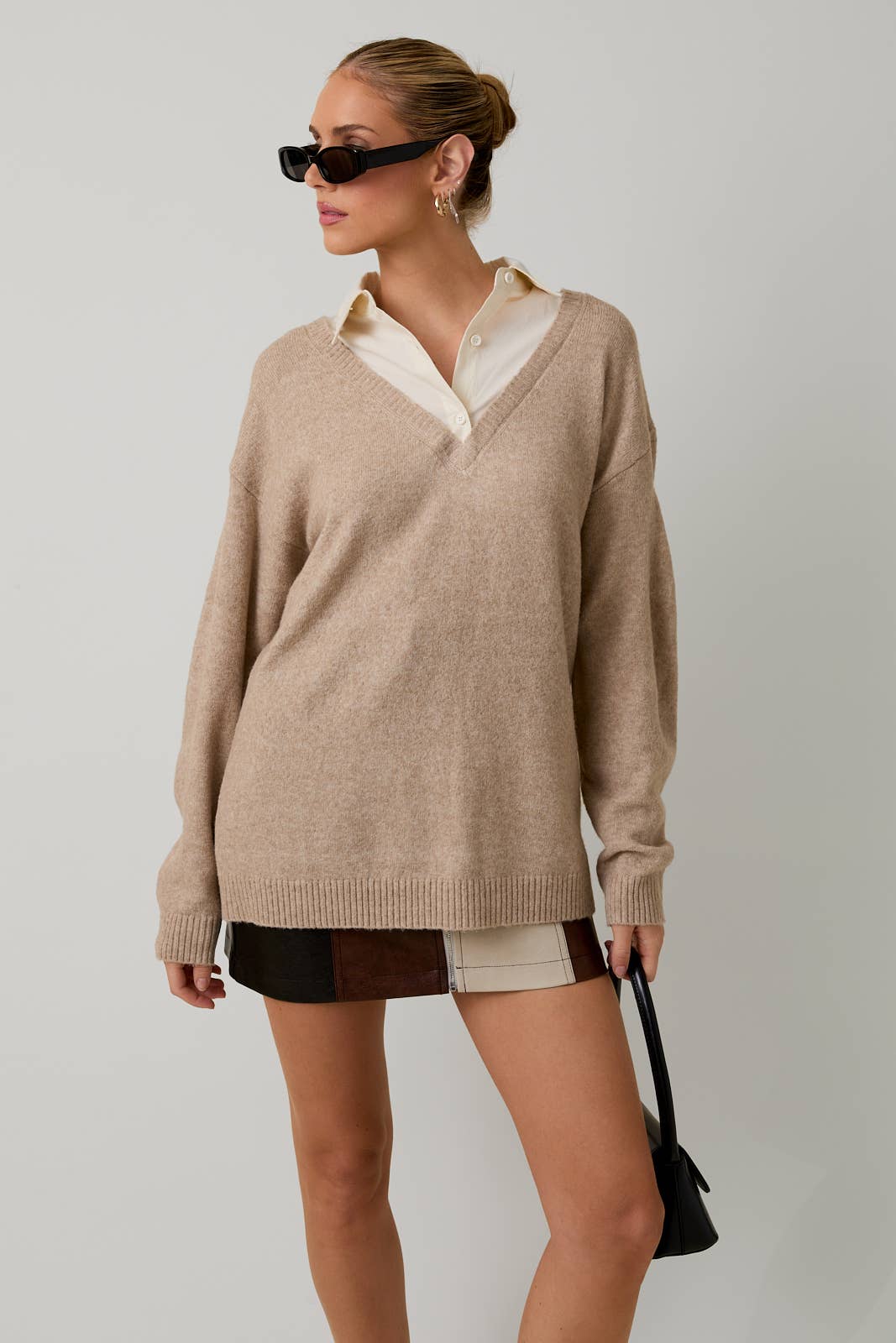 Layered Pull Over Sweater Top