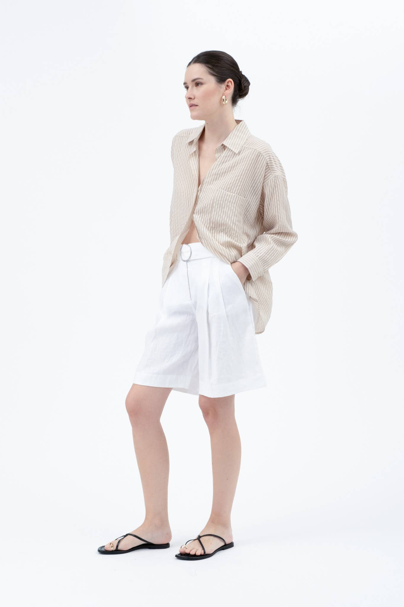 Stripe Sheer Button Down