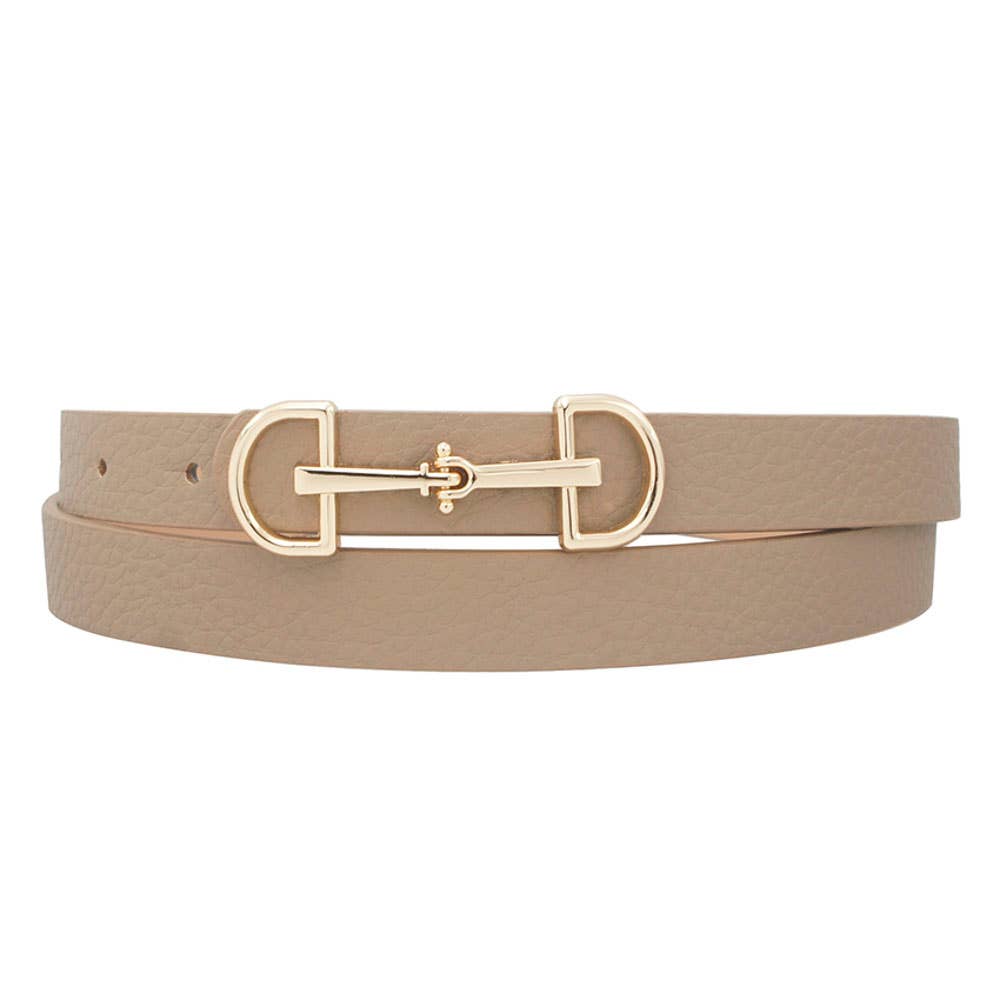 Horsebit Buckle Skinny Belt