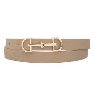 Horsebit Buckle Skinny Belt