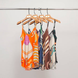 Cheval Tank - Black, Navy & Orange
